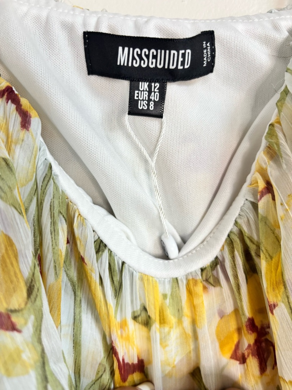 Missguided Yellow Floral High-Low Off-Shoulder Tiered Dress - Picture 5 of 6